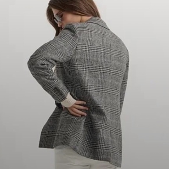 J. Crew Willa Blazer in Houndstooth Wool Grey Black Size 8 - Picture 2 of 16